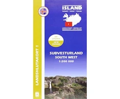 KNYGA Bookshop South West Iceland Map 1: 200 000: Regional map 1