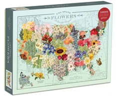 Dėlionė Bookshop Wendy Gold USA State Flowers 1000 Piece Puzzle