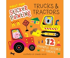 KNYGA Edward Miller First Fun Sticker Painting: Trucks &amp; Tractors, 12 Colorful Scenes to Create