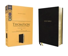 KNYGA Frank Charles Thompson KJV, Thompson Chain-Reference Bible, Handy Size, European Bonded Leather, Juodas, Raudona Letter, Comfort Print