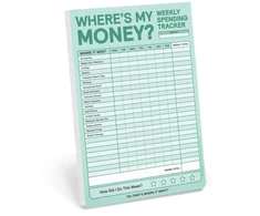 KNYGA Knock Knock Knock Knock Knock Where's My Money Weekly Budget Tracker Pad (Pastel Version)