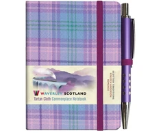 KNYGA MINI &amp; PEN 10.5CM x 7CM Waverley S.T. (S): Romance Mini with Pen Pocket Genuine Tartan Cloth Commonplace Notebook