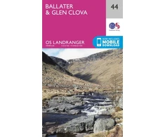 KNYGA Ordnance Survey Ballater, Glen Clova