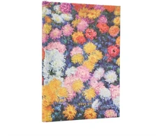 KNYGA paperblanks 2026 Monet's Chrysanthemums Midi 18-month Horizontal Hardcover Flexi Dayplanner 2025-2026 (Elastic Band Closure)