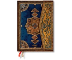 KNYGA paperblanks Safavid Indigo (Safavid Binding Art) Midi 12-month Horizontal Hardback Dayplanner 2025 (Wrap Closure)