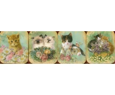 KNYGA Peony Press Staff Pocket Note Set of 4 Mini-pads: Vintage Kittens