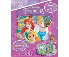 KNYGA Pi Kids Disney Princess: First Look and Find and Shaped Puzzle Princess Jewels Box Set