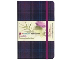 KNYGA POCKET 9CM x 14CM Thistle Tartan: Pocket: 14 x 9cm: Scottish Traditions: Waverley Genuine Tartan Cloth Commonplace Notebook