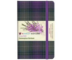 KNYGA POCKET 9CM x 14CM Waverley S.T. (M): Heather Pocket Genuine Tartan Cloth Commonplace Notebook