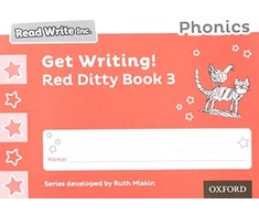 KNYGA Ruth Miskin Read Write Inc. Phonics: Get Writing! Raudona Ditty Book 3 Pack of 10