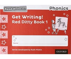 KNYGA Ruth Miskin Read Write Inc. Phonics: Get Writing! Raudona Ditty Book 1 Pack of 10