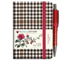 KNYGA Waverley Scotland Raudona, Raudona Rose Tartan Notebook (mini with pen) (Burns check tartan)