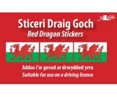 KNYGA Y Lolfa Sticeri Ddraig Goch / Raudona Dragon Stickers