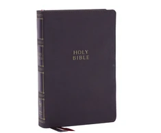 KNYGA Zondervan KJV Holy Bible: Compact Bible with 43,000 Center-Column Cross References, Gray Leathersoft, Raudona Letter, Comfort Print (Thumb Indexing): King James Version
