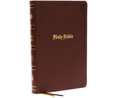 KNYGA Zondervan Publishing KJV Holy Bible: Large Print with 53,000 Center-Column Cross References, Brown Bonded Leather, Raudona Letter, Comfort Print: King James Version