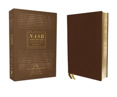KNYGA Bookshop NASB, Thinline Bible, Genuine Leather, Buffalo, Brown, Raudona Letter, 1995 Text, Comfort Print