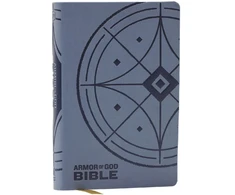 KNYGA Bookshop NKJV Armor of God Bible, Mėlyna/Gray Leathersoft (Children’s Bible, Raudona Letter, Comfort Print, Holy Bible): New King James Version