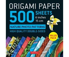 KNYGA Bookshop Origami Paper 500 sheets Nature Photo Patterns 6" (15 cm)