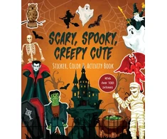 KNYGA Bookshop Scary, Spooky, Creepy Cute Sticker, Color &amp; Activity Book