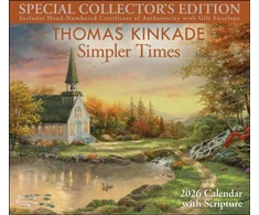 KNYGA Bookshop Thomas Kinkade Collector's Scripture Edition 2026 Deluxe Wall Calendar + Print