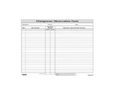 KNYGA Enna Quick Changeover: Observation Form