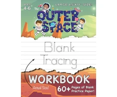 KNYGA Lauren Dick Outer Space Blank Tracing Workbook (Large 8.5"x11" Size!)
