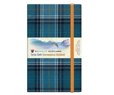 KNYGA R. O. N. GROSSET Mėlyna Loch Waverley Tartan Notebook/Journal: Large: 21 x 13cm