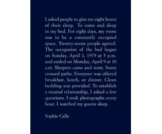 KNYGA Sophie Calle: The Sleepers