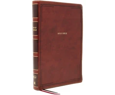 KNYGA Thomas Thomas Nelson NKJV Holy Bible, Giant Print Thinline Bible, Brown Leathersoft, Raudona Letter, Comfort Print: New King James Version