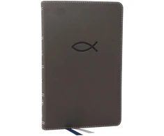 KNYGA Thomas Thomas Nelson NKJV, Thinline Bible Youth Edition, Leathersoft, Gray, Raudona Letter, Comfort Print
