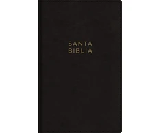 KNYGA Vida NBLA, Santa Biblia, Ultrafina, Letra grande, Leathersoft, Negro, Palabras de Jesus en rojo, con cierre