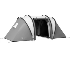 Outsunny tunelinė palapinė 4-5 Asmenys su 2 miegamaisiais - 3 langais, nešiojamas krepšys, atsparus vandeniui, pritemdytas. 450L x 220W x 180H cm