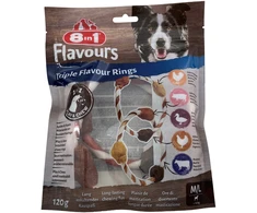 8in1 Flavours trigubo skonio skanėstas šuniui M/L, žiedai, 120 g