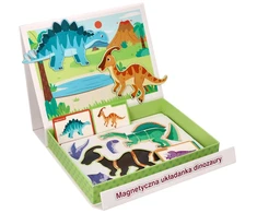 Adam Toys Magnetinė dinozaurų dėlionė su lenta ir 51 detalė, vaikams nuo 3 metų