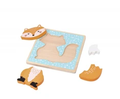 Adam Toys Medinė edukacinė dėlionė „Lapiukas“ vaikams nuo 1 metų, lavina kūrybiškumą ir motoriką