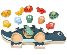 Adam Toys Medinė edukacinė dėlionė „Mama dinozauras“ vaikams nuo 12 mėn., 12 detalių