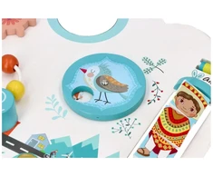 Adam Toys Medinė sensorinė veiklos lenta „Vaikų pasaulis“, skirta kūdikiams nuo 6 mėn., lavina smulkiąją motoriką, pastelė