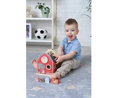 Adam Toys Medinis ūkio formos rūšiavimo žaislas su gyvūnėliais, vaikams nuo 12 mėn., spalvotas