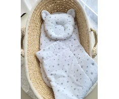 My Sweet Baby Antklodė su pagalvė kūdikiui, 2 dalių rinkinys, pilki žvaigždutės