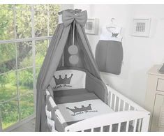 Audinio baldakimas kūdikiui Little Prince/Princess antracito spalvos