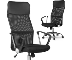 Sofotel Biuro kėdė su tinklelio atlošu, ergonomiško dizaino, juoda moderni darbo kėdė, reguliuojamas aukštis, patogus sėdėjimas