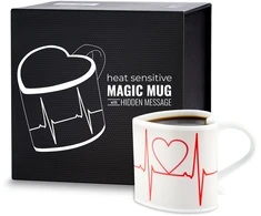 Froster Magnetinė širdies formos magiška puodelė su šilumos efektu, romantinė, juoda