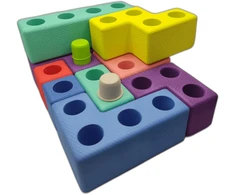 Gearjoy Dideli putplasčio Tetris kaladėlių rinkinys vaikams nuo 3 metų, 45 elementai