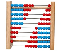 Goki Dvipusis medinis matematinis skaičiuotuvas su spalvotais kaladėlėmis, vaikams nuo 3 metų, saugus