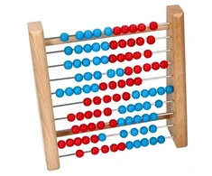 Goki Dvipusis medinis matematinis skaičiuotuvas su spalvotais kaladėlėmis, vaikams nuo 3 metų, saugus