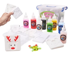 Ikonka Klej crystal glue slime 3D komplektas 26el.