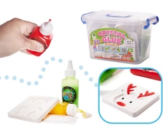 Ikonka Klej crystal glue slime 3D komplektas 26el.