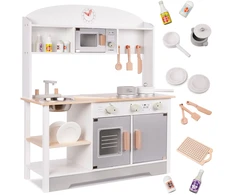 Ikonka Vaikiška medinė virtuvė MDF MODERN CLASSIC+ priedai