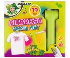 Purškiamų tekstilinių flomasterių rinkinys AIRBRUSH TEXTIL SET, Jolly