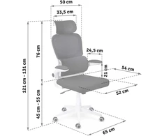 Sofotel Biuro kėdė su kvėpuojančiu tinkleliu, reguliuojamu aukščiu, ergonomine atrama, supimo funkcija, juoda biuro kėdė